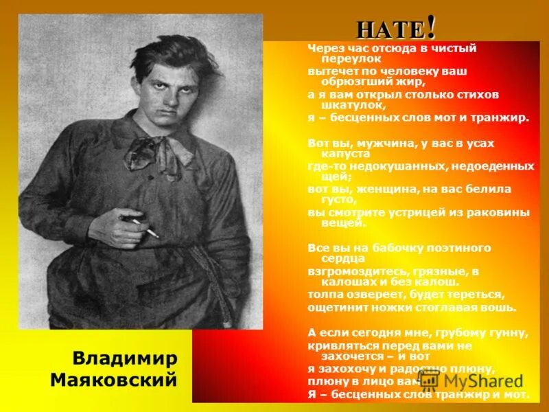 Нате получите. Нате Маяковский. Стихотворение нате. Стихотворение Владимира Маяковского «нате».