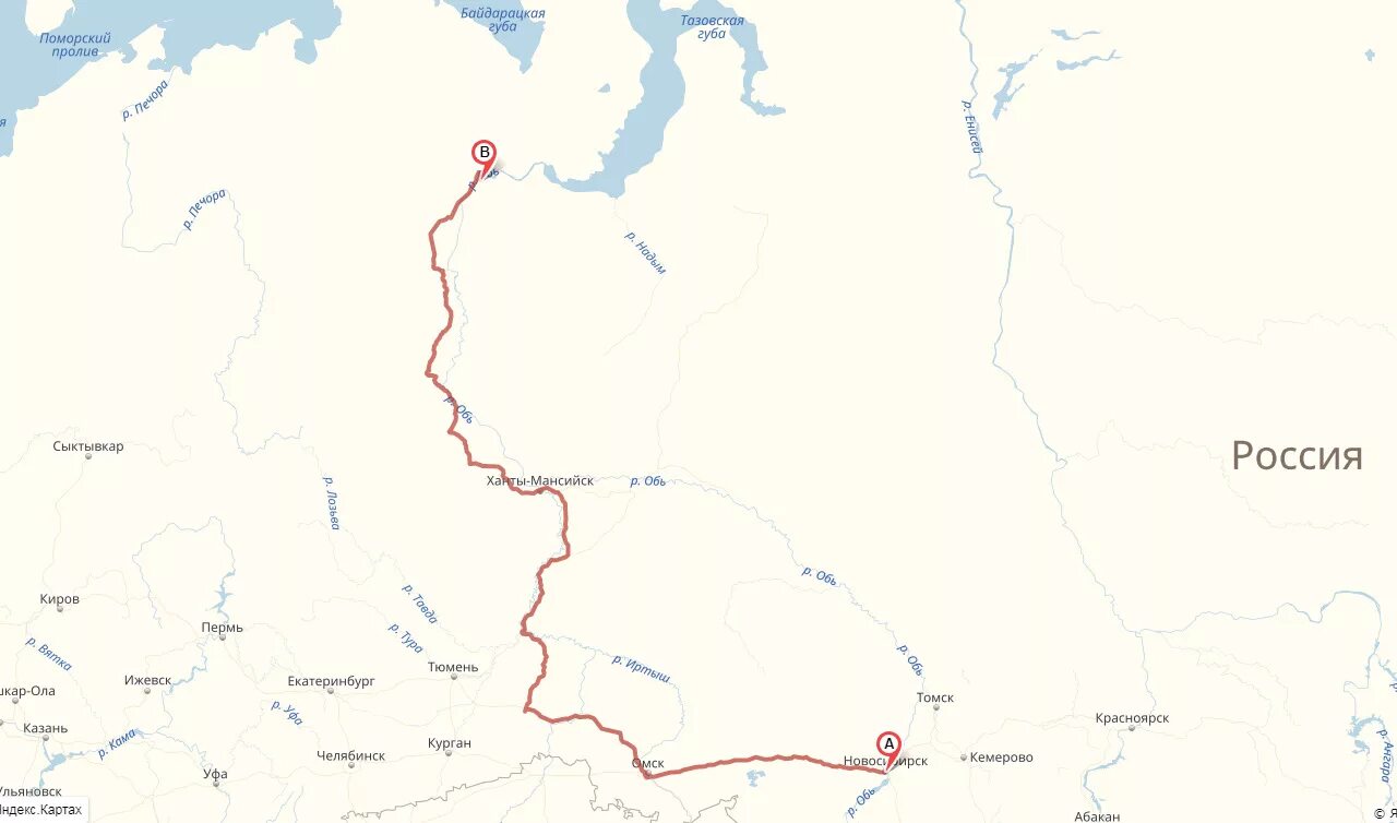 Абакан пермь расстояние
