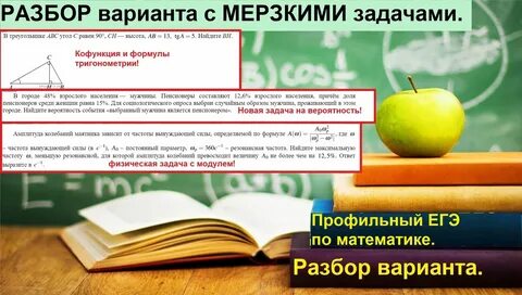 Вариант егэ по профильной математике 2025