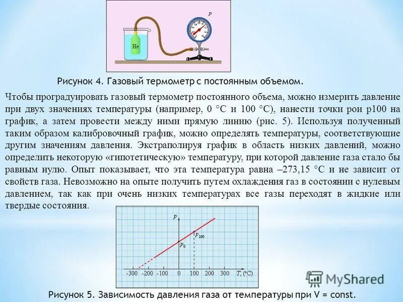 Зависимость давления от температуры и объема
