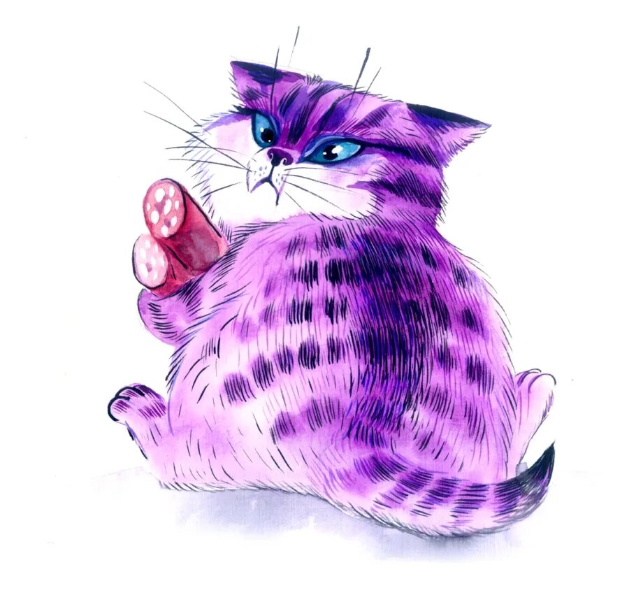 Фиолетовый cat net. Фиолетовый кот. фиолетовая кошка. сиреневая кошка. кошка на сиреневом фоне.