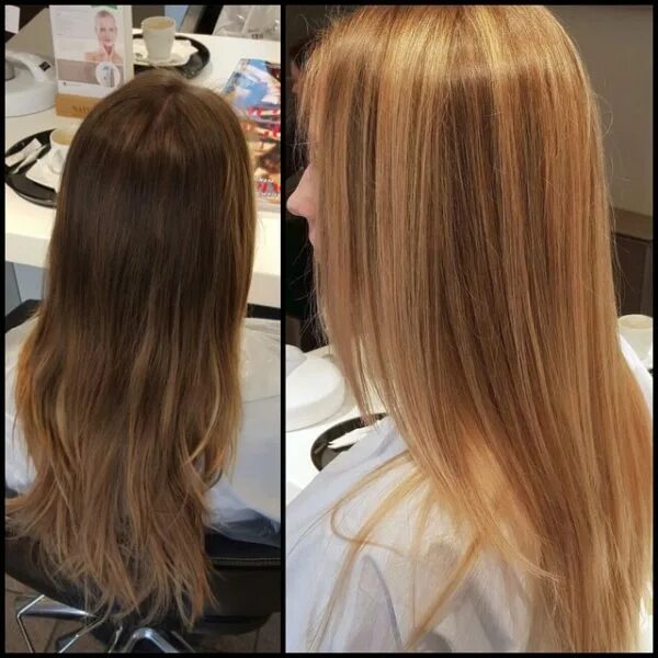 Мелирование темно русых волос до после Photo of Bella A'More Simi Valley, CA, United States. Rich honey and caramel h