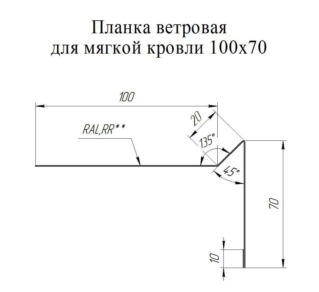 70 0 05. Планка Ветровая для мягкой кровли 100х20х70. Ветровая планка для мягкой кровли 100х170. Торцевая планка Гранд лайн чертеж. Ветровая планка для кровли 7024.