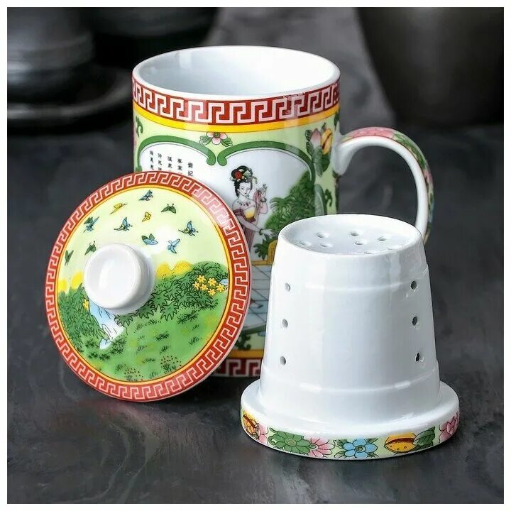 кружка 300 мл, с крышкой и керамическим ситом. кружка «разговор», 300 мл, с крышкой и керамическим ситом. кружка "золотой дракон", 300 мл, с крышкой и керамическим ситом. кружка с керамическим ситом. кружка заварочная с крышкой.