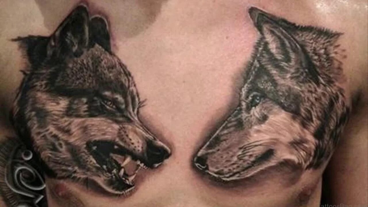 тату два волка