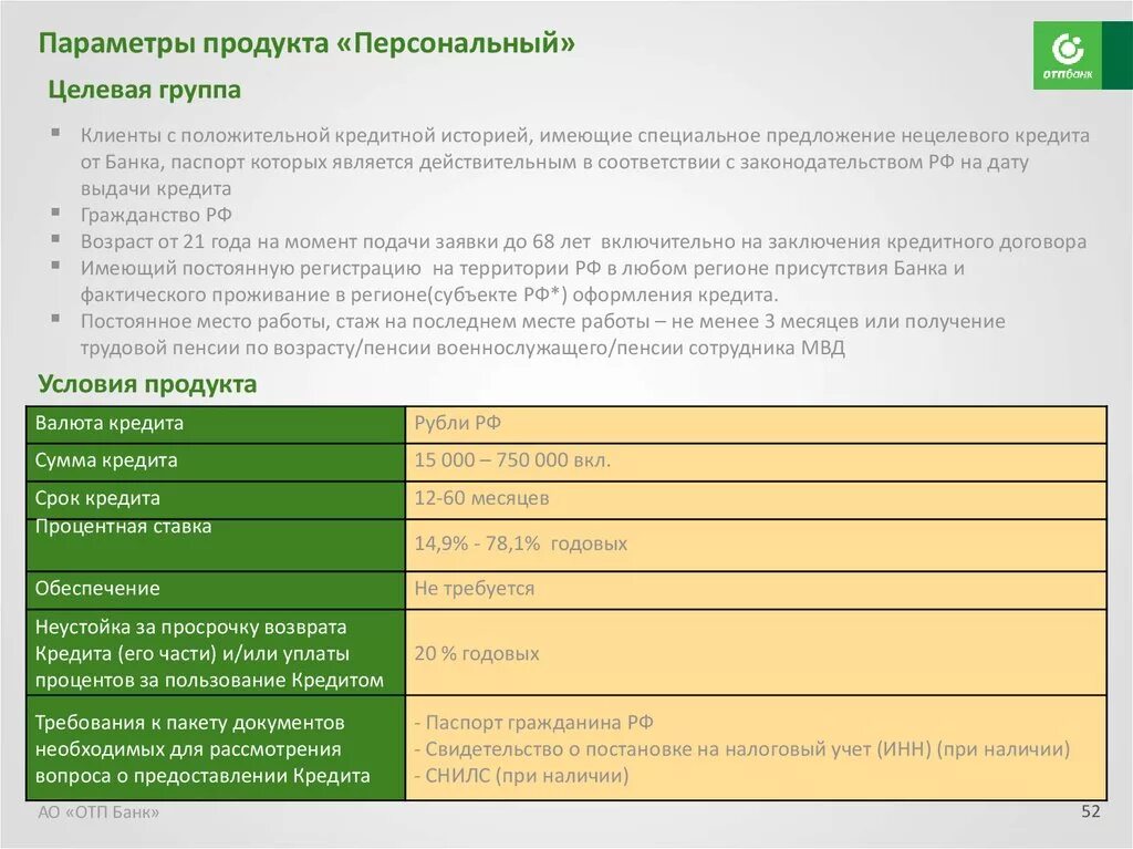 Отп банк кредит наличными заявка. Условия кредитования ОТП банка. Параметры продукта. Клиенты ОТП банка.