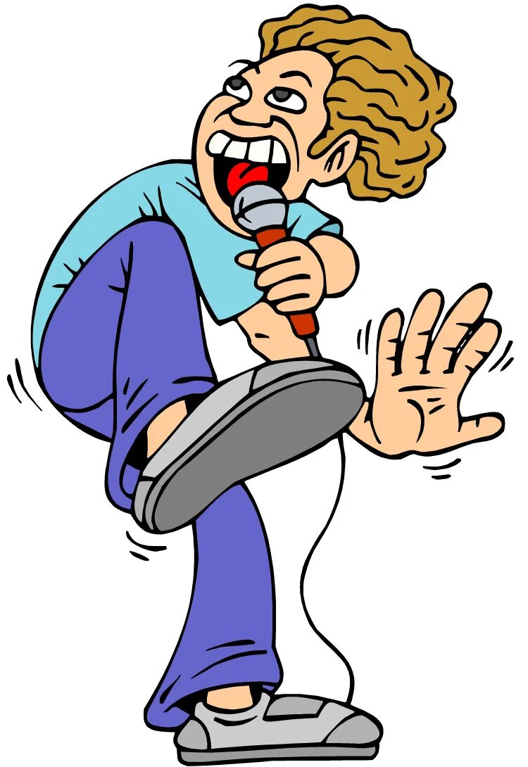 He is singing the song