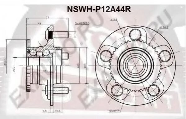 П 12 12 размер. Задний ступичный подшипник Ниссан премьера п11. ASVA nswhp11a44r ступица. Ступица задняя Nissan primera p11 чертёж. Задняя ступица Ниссан премьера п 12.