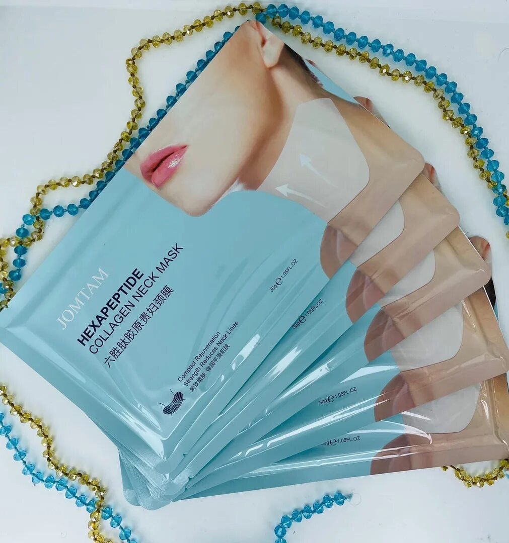 Hexapeptide Collagen Neck Mask. Коллагеновая маска для шеи. Маска для шеи jomtam. Jomtam маска пробник. Jomtam набор несмываемых питательных масок