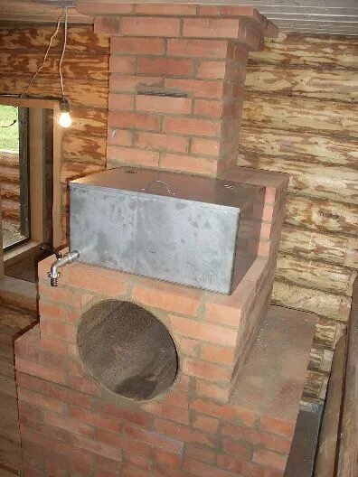 Печь с закрытой каменкой для бани