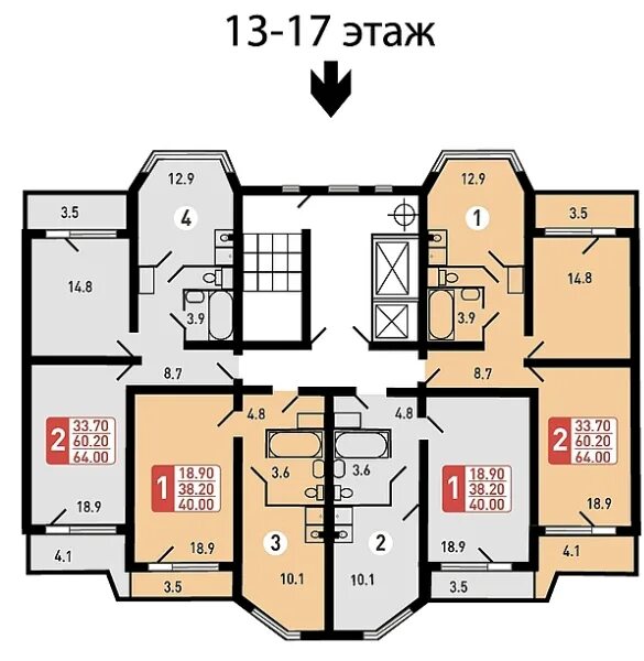 Планировка П-44М и варианты перепланировки П-44М