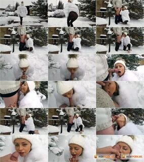 PornHub.con/PornHubPremium.com - Yasmi Butt - Outdoor winter blowjob and cu...