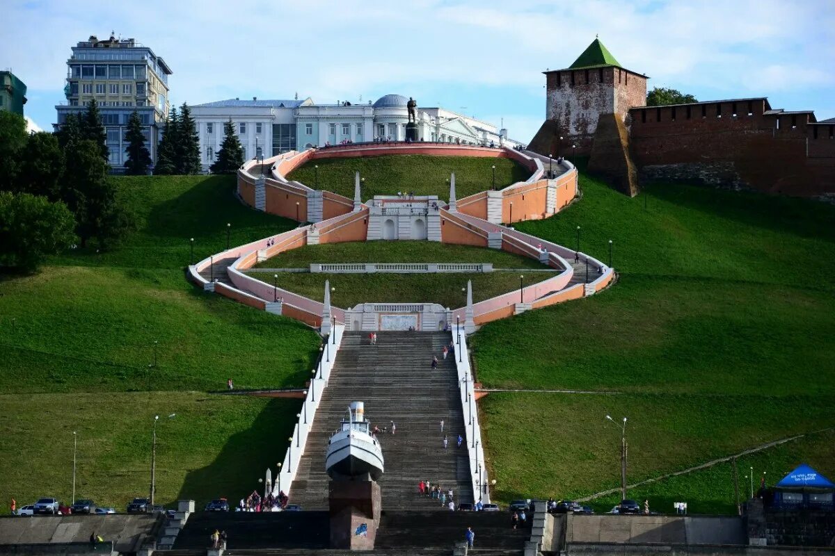 Нижний новгород особенности города. Нижегородский Кремль Чкаловская лестница. Чкаловская лестница Нижний Новгород 2021. Чкаловская лестница Великий Новгород. Чкаловская лестница достопримечательности Нижнего.