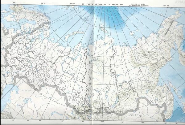 Средняя сибирь контурная карта