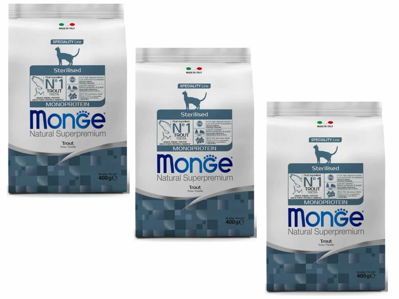 Альфапет монопротеин. Monge Cat Speciality line Monoprotein. Монж с форелью для стерилизованных кошек 10 кг. Monge стерилизованных кошек 400г Cat. Monge Cat Monoprotein Sterilised Trout.