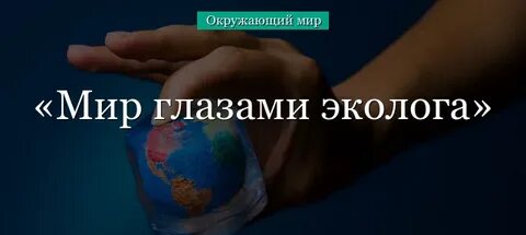 Мир глазами эколога проверочная работа