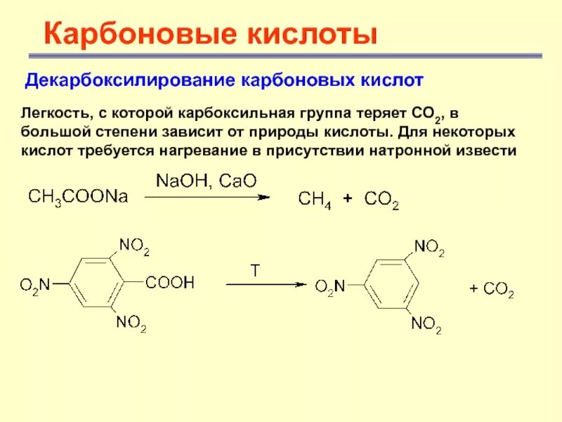 Декарбоксилирование ароматических карбоновых кислот. Декарбоксилирование карбоновых кислот механизм. Декарбоксилирование бензойной кислоты. Термическое разложение солей карбоновых кислот.