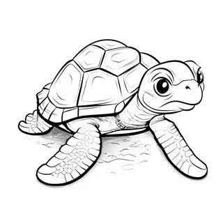 Grumpy Turtle Coloring Page For Children - Free Download 1C2