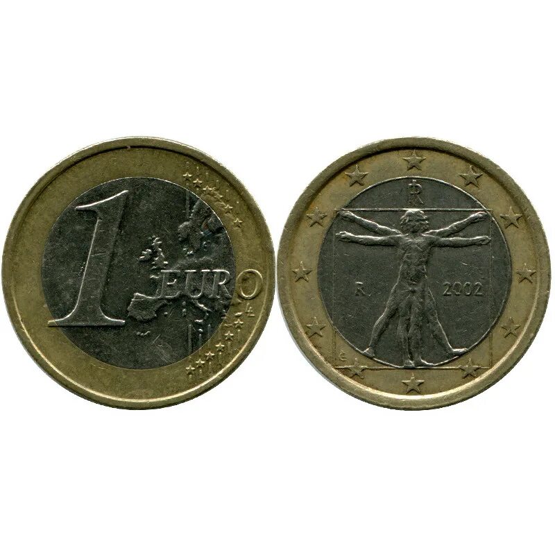Монета 1 евро 2002. 1 Евро железной монетой 2004. 1 Евро Италия. Монеты евро Италии.