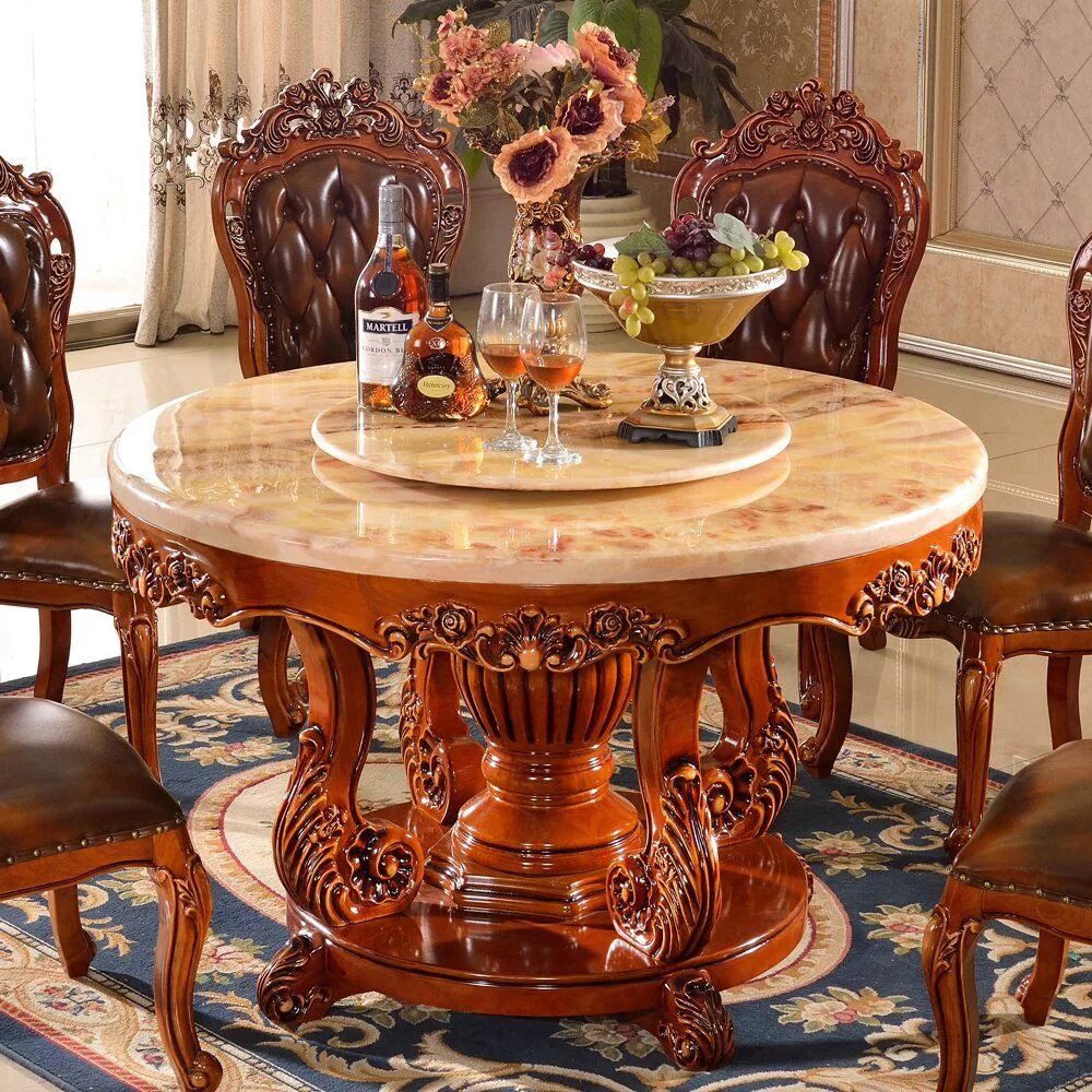 Красивые круглые столы. Красивый деревянный стол. Шикарный обеденный стол. Эксклюзивные круглые столы. Дорогой деревянный стол.
