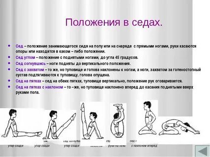 Положения рук ног и туловища