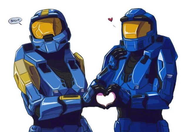 Сине желтый персонаж. Caboose Red vs Blue. Хало синие против красных. Halo Red vs Blue персонажи. Камбуз RVB.