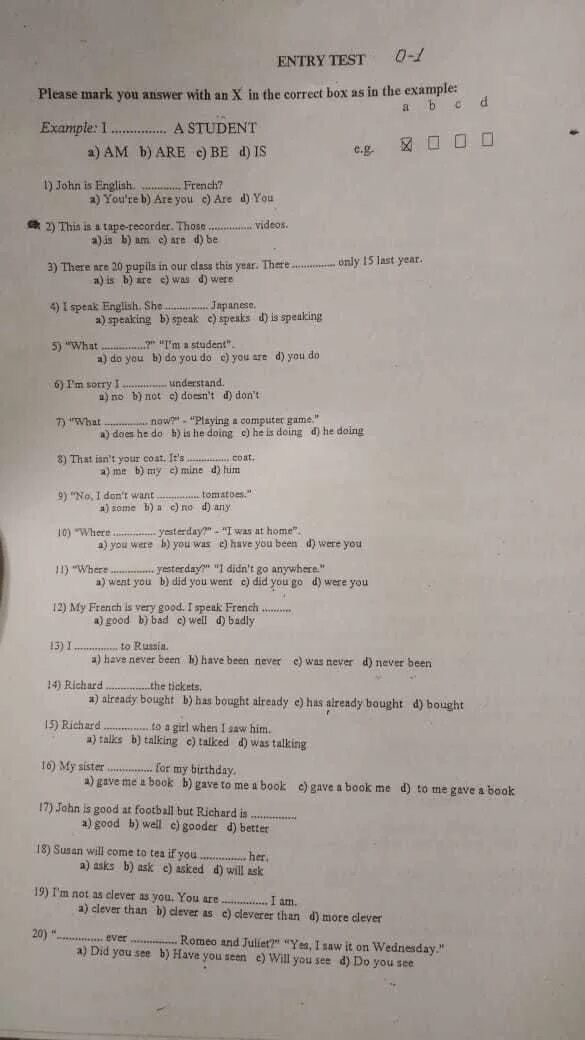 Form 8 test 1. Entry Test 8 класс. Entry Test ответы. Entry Test 7 класс английский язык. Entry Test 8 класс ответы.