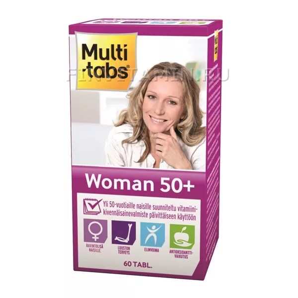 Витамины после 50 какие лучше. Комплекс витамин 50+ Мульти табс из Финляндии. Витаминно-минеральный комплекс Multi-Tabs для женщин "50+" 60 шт. Multi-Tabs woman 50+. Витаминно-минеральный комплекс для женщин. Витамины Multi-Tabs woman 60t.