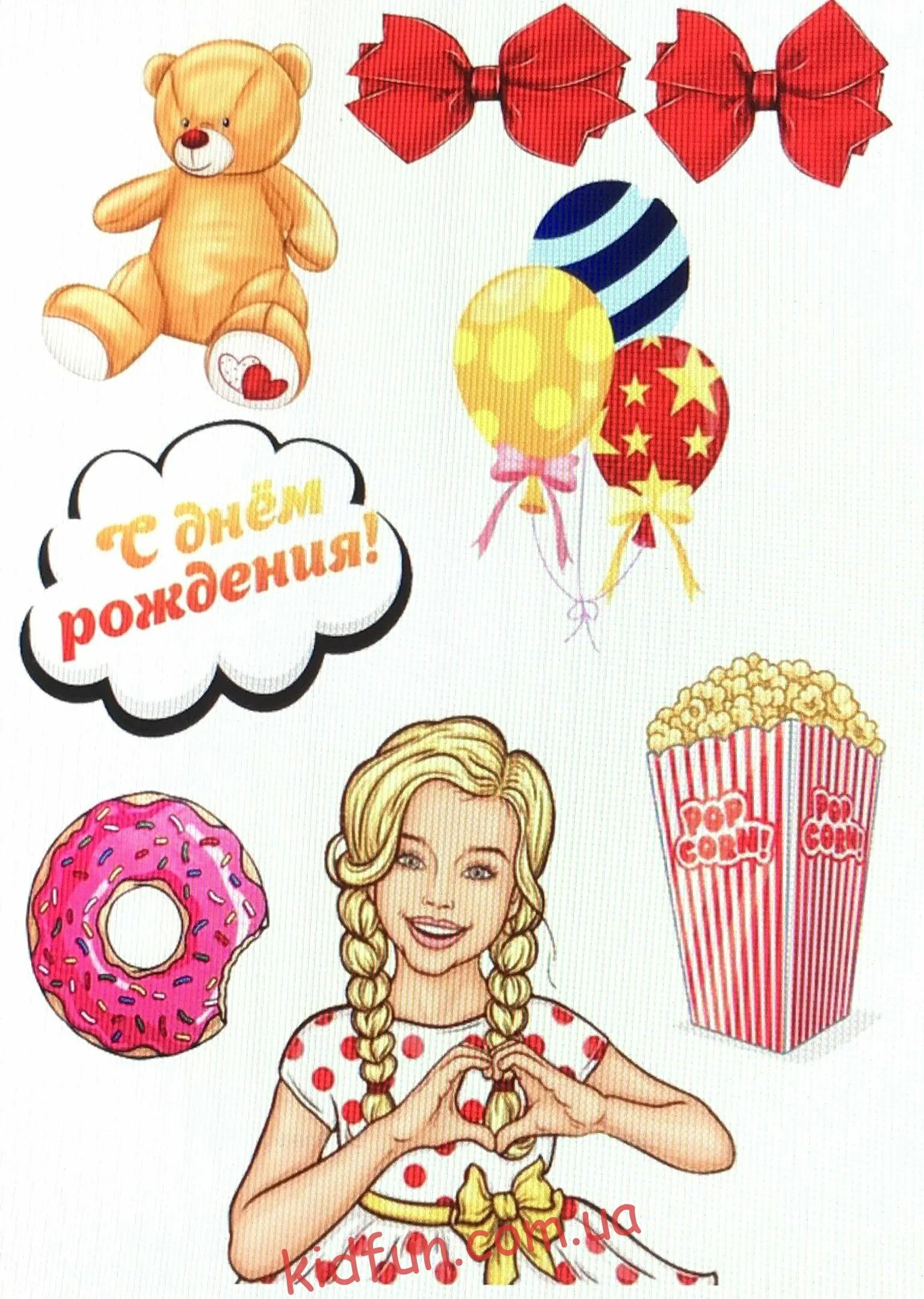 Распечатать девочку на торт