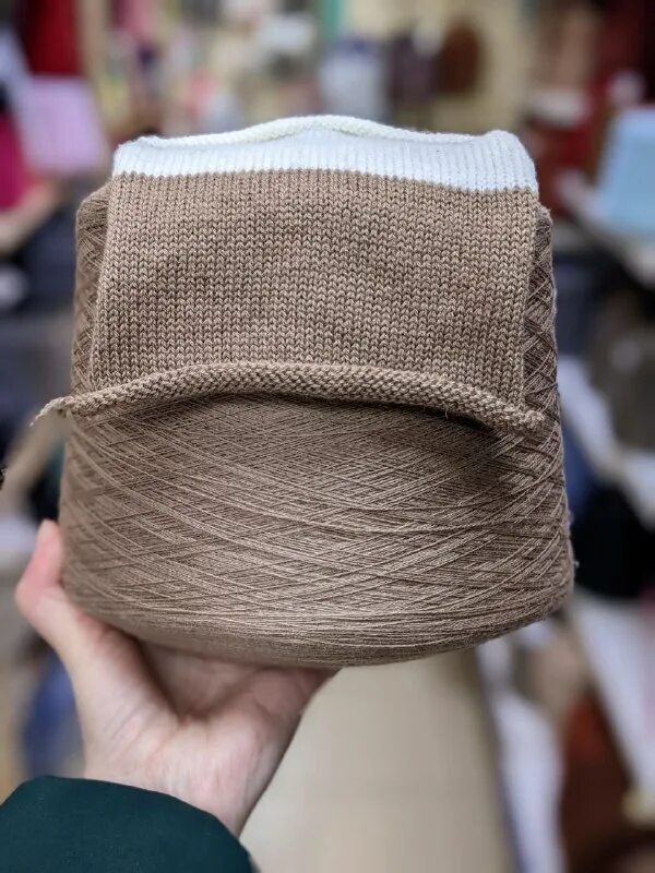 Пряжа в бобинах. Народный клубочек. Моток шерстяных ниток. Alpaca tweed 196 темно серый. Полушерсть темно синяя.