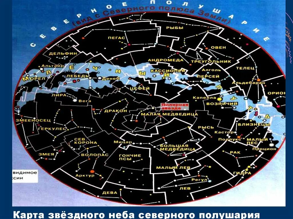 Какие созвездия на северном полушарии. Полярная звезда на карте звездного неба Северного полушария. Карта звёздного неба Северное полушарие. Карта звездного неба Северного полушария с созвездиями. Карта звездного неба Южного полушария с созвездиями.