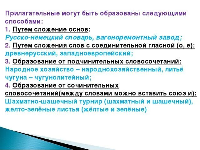 Проект способы образования слов в русском языке