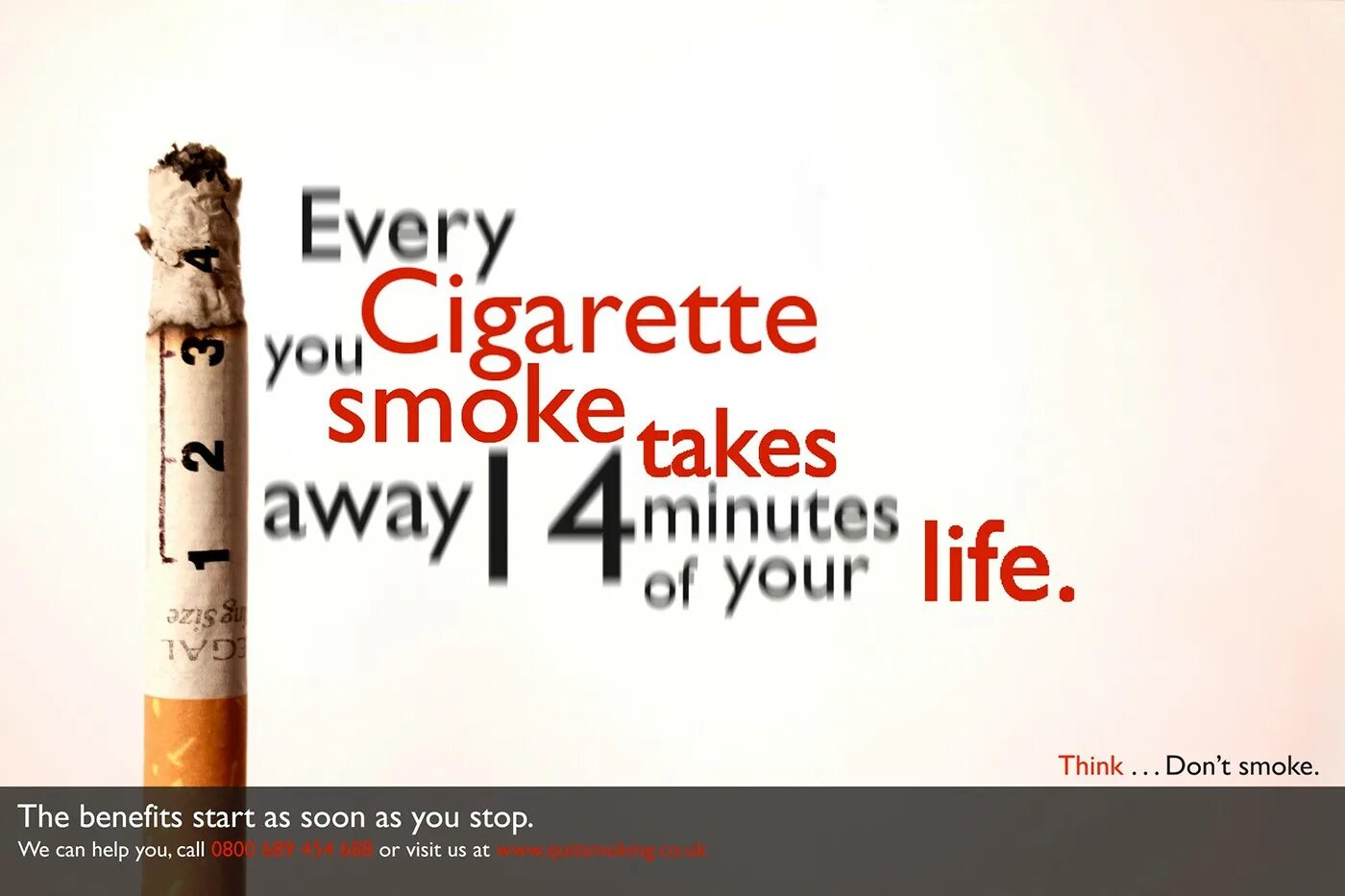 Stop about it think. Stop smoking. наклейка на сигаретах smoking kills размер.