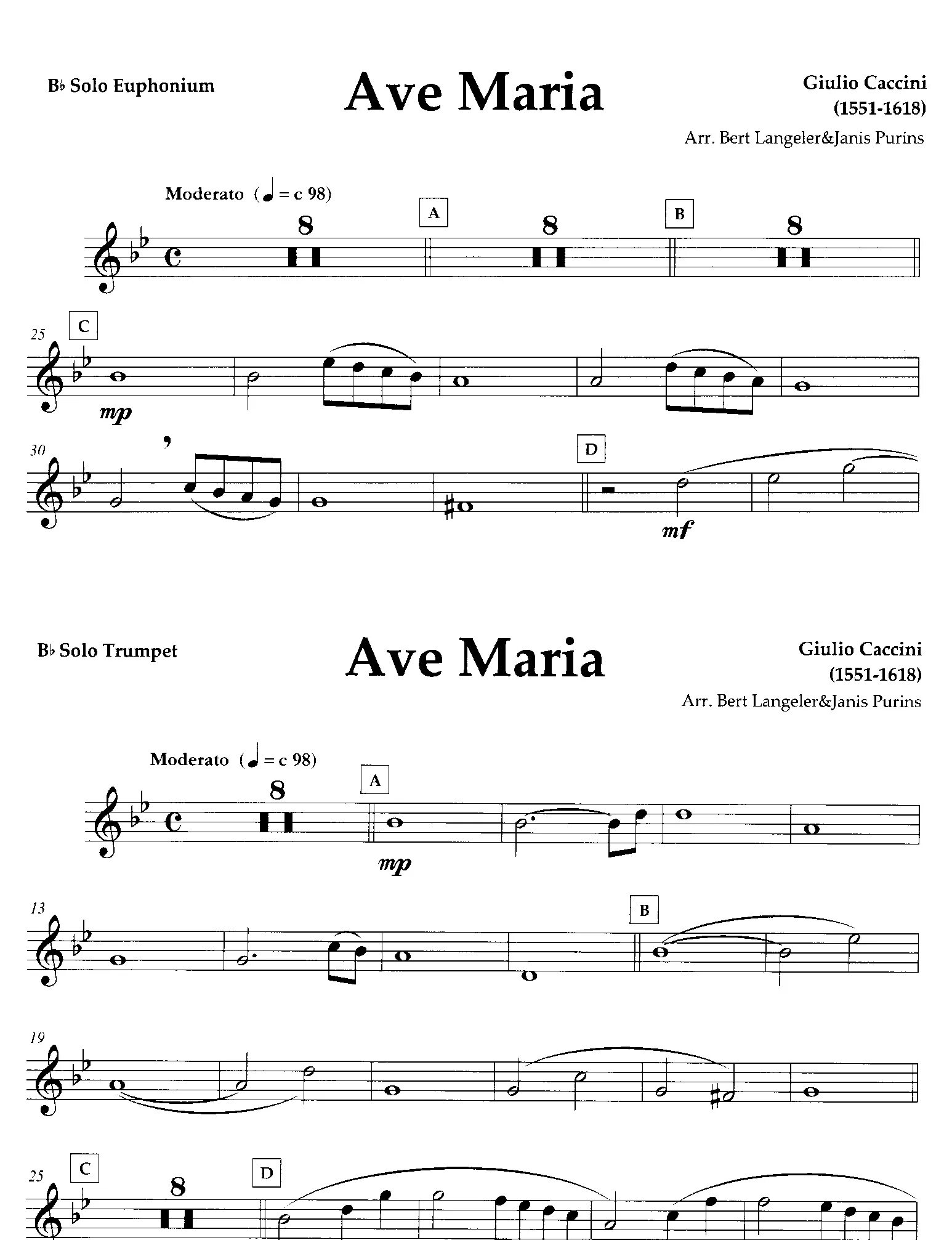 Ave maria caccini. Ave Maria Каччини Ноты для фортепиано.