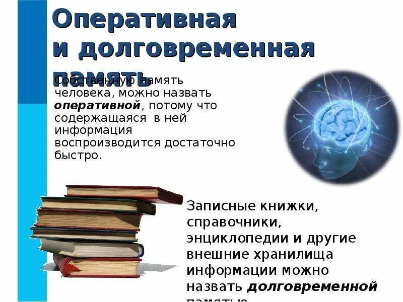 Оперативная и долговременная память. Оперативная информация воспроизводится достаточно быстро. Для чего полезны справочные книги. Документ полностью воспроизводящий информацию