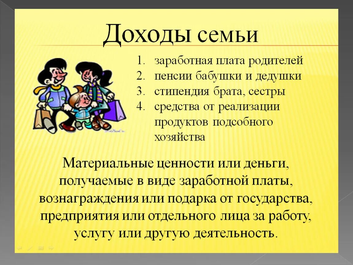 Какие виды может получать семья. Доходы семьи. Презентация доходы семьи. Презентация на тему семейные доходы. Проект на тему доходы семьи.