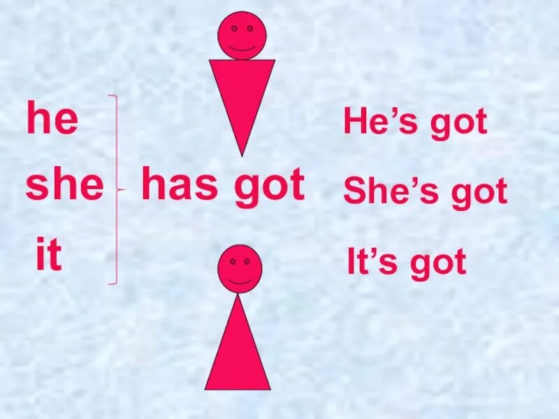 It is got two. He she картинки. he she it to do. he she it has или have. have got has got правило.