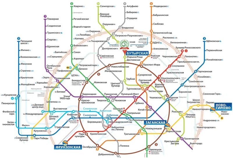 Схема метро москвы бутырская