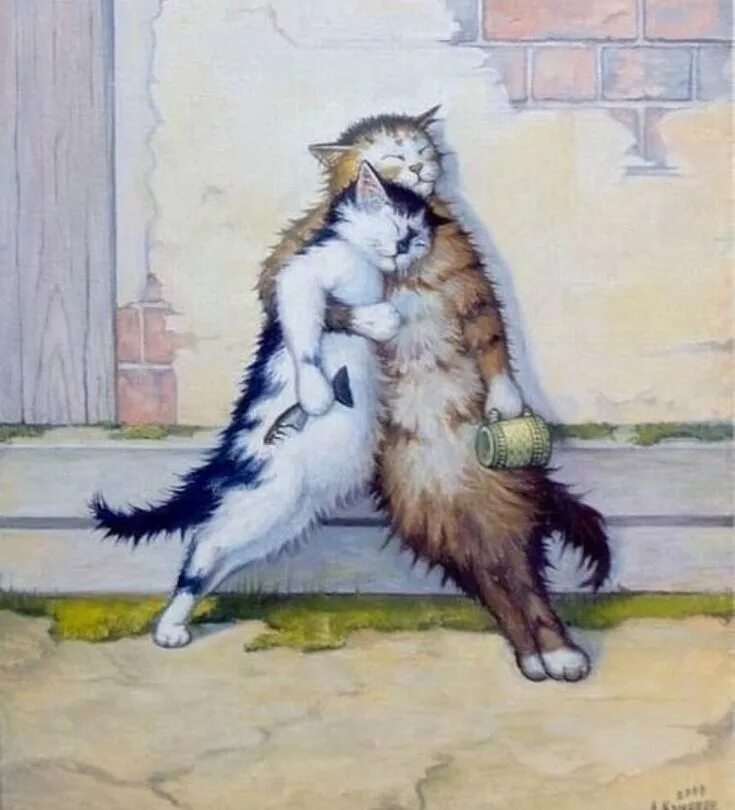 Уважение кошки. Коты Степана Каширина картины.