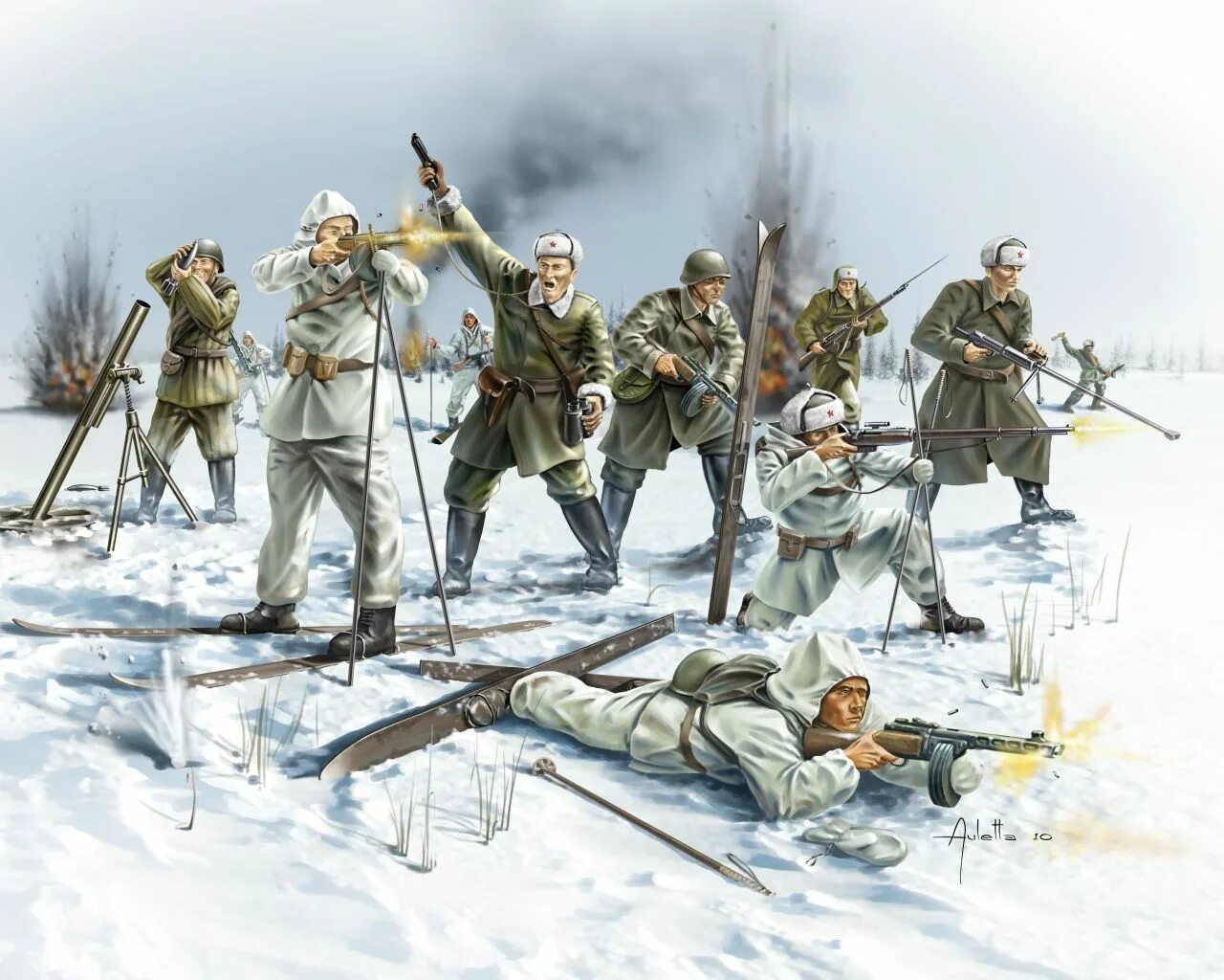 Зимний стрелок. Советско-финская война 1/35. 02516 Revell 1/72 Siberian Riflemen. Вторая мировая война зима. Советская пехота зимой.