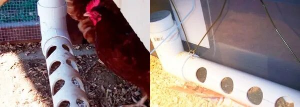 Кормушка для курей из трубы. Кормушки из канализационной трубы своими руками. Кормушки для кур из пластиковых труб. Бункерная кормушка для кур из канализационной трубы. Кормушка для кур с трубы.