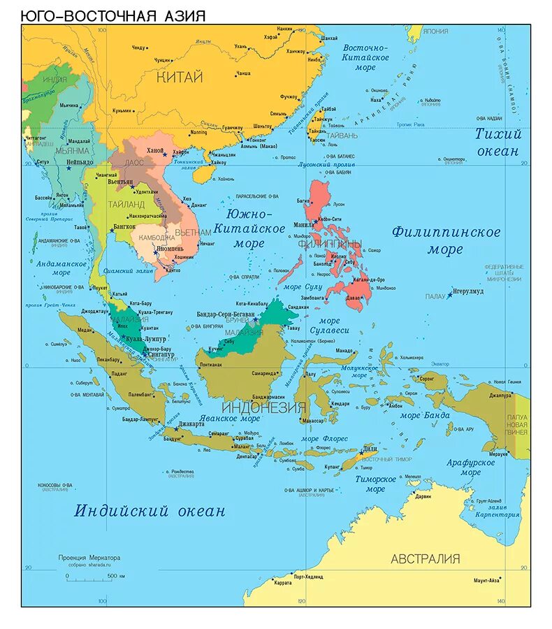 Карта южной и юго. Юго-Восточная Азия на карте. Политическая карта Юго-Восточной Азии. Государства Юго Восточной Азии на карте.