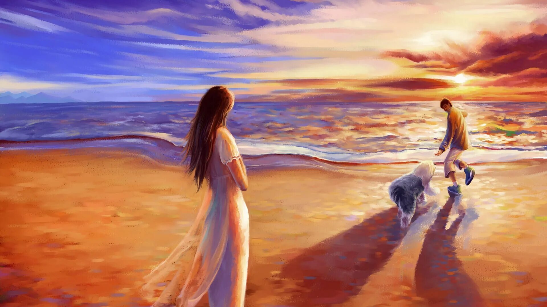 Красивые пейзажи с людьми. Девушка на берегу моря. Красивые картины. Душевные картины. У всего живого есть свои сокровенные тайны