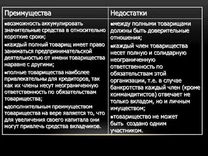 Плюсы и минусы товарищества и общества