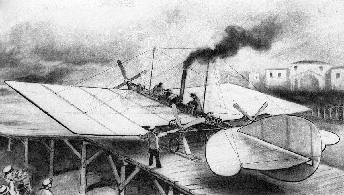 Русский изобретатель первого самолета в 1882. Летательный аппарат Можайского. Первый в мире самолет Можайского.