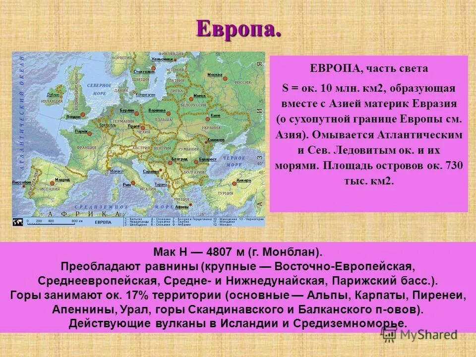 Какие страны находятся на материке евразия. Европа (часть света). Сообщение о Европе. Сообщение на тему Европа. Европа для презентации.