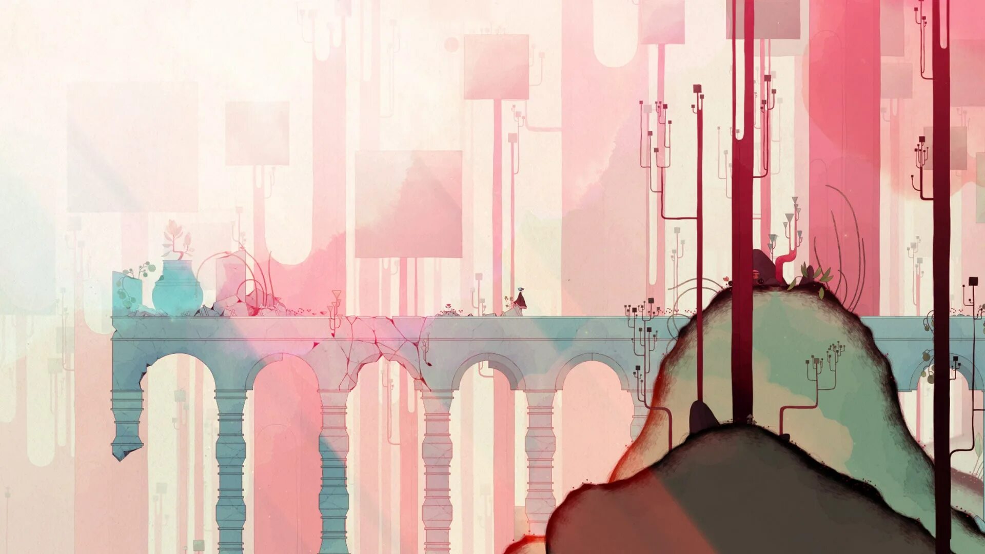 Инди игра Gris. Грис локации. Фон игры Грис. Дизайн фоны инди. Красивая инди