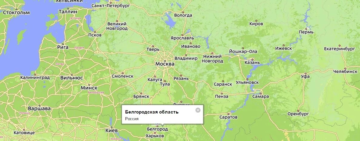 Воронеж на европейской карте россии