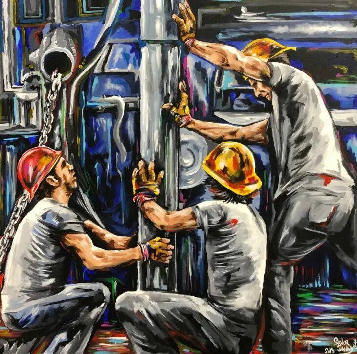Work of art will. Workers арт. газ и нефть в картинах художников. пролетариат арт. работник картина.