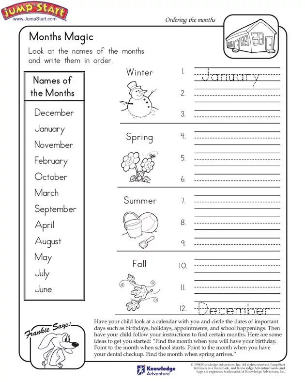 Month tasks